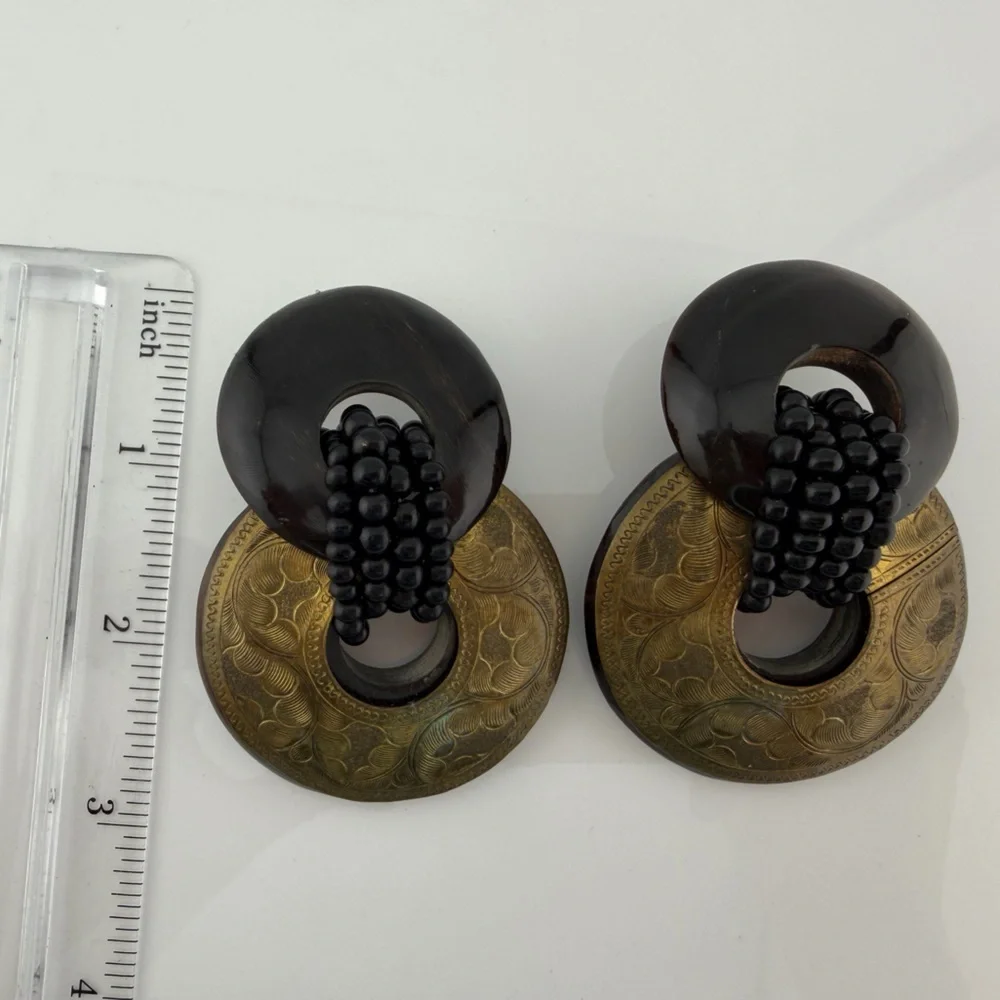 Vintage horn and brass boho door knockers